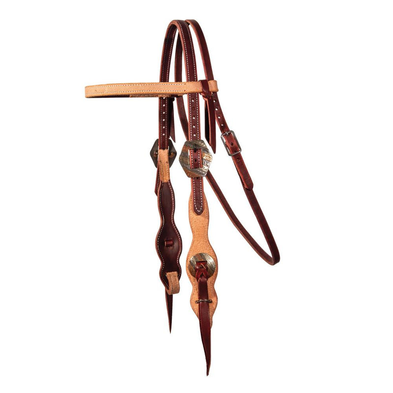 Burgundy Roughout Box Loop Quick Change Browband Headstall