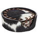 6pc Black and White Cowhide Coaster Set