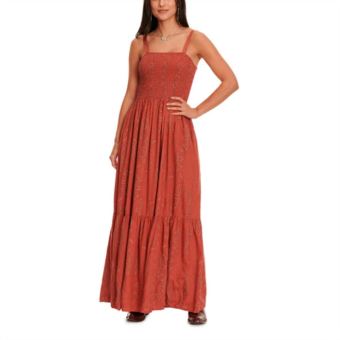Women's Retro Smocked Maxi Dress