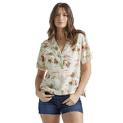Women's Western Print Camp Shirt
