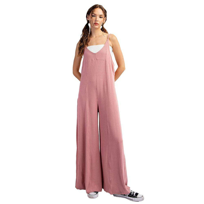 Ee Some Women's Rose Pink Sleeveless Jumpsuit