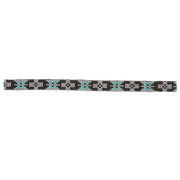 7 Row Turquoise Black and Grey Stretch Hat Band