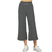 See And Be Seen Women's Black Stripe Cropped Pants