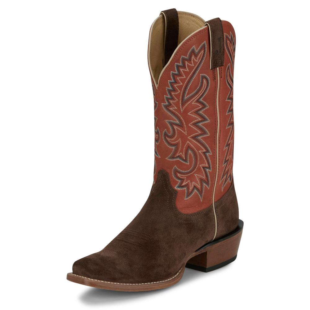 Justin Boot Company Men`s Frontier Jimmmy Russett Brown Sunrise Orange