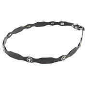 Black Tapered Cross Concho Leather Hat Band
