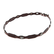 Brown Tapered Cross Concho Leather Hat Band