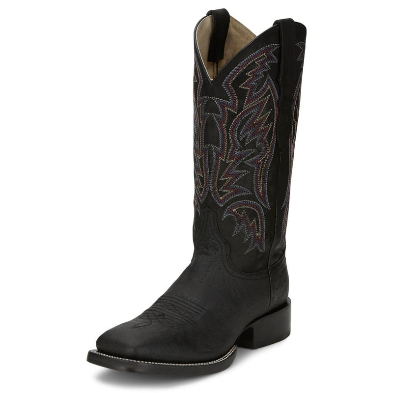 Men`s AQHA Three Bars Black 13in Black Cowhide Top