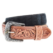 R Watson Boots Men's Nubuck Suede Black Caiman Belt