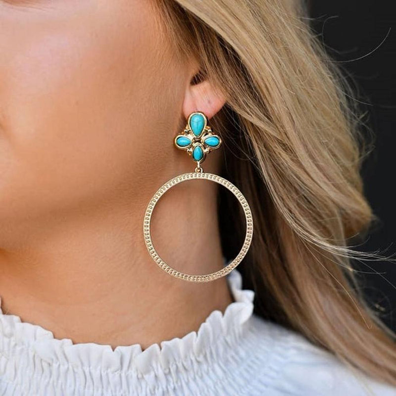 Gold Dotted Hoop Earrings