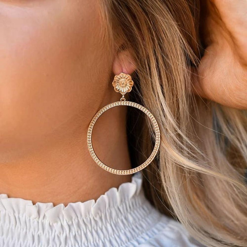 Gold Dotted Hoop Earrings
