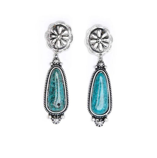West And Company Turquoise Silver Concho Earrings