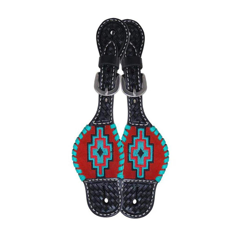 Embroidered Aztec Kids Youth Spur Straps