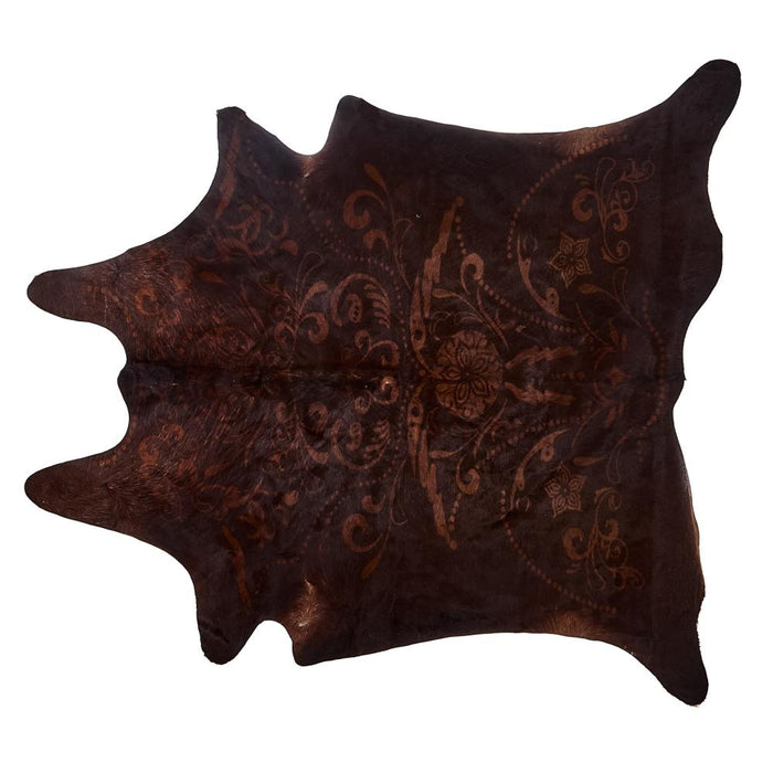 Baroque Medium Beige on Brown Cowhide Rug