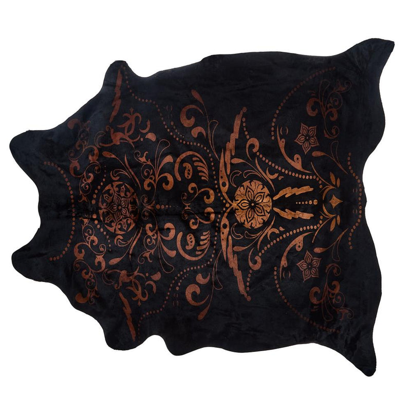 Baroque Medium Brown on Black Cowhide