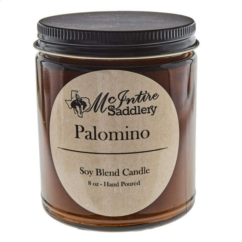 Mcintire Saddlery Palomino 8 oz. Amber Glass Jar Candle