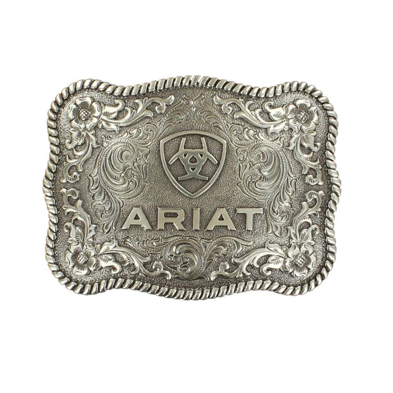 Ariat Antique Silver Rectangle Logo Buckle
