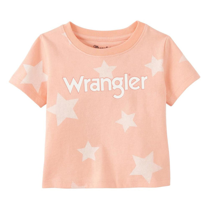 Girl's Peach Star Print Shirt