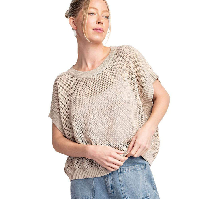 Ee Some Women's Sand Sheer Sweater