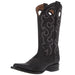 Women`s Black Embroidered Cut Out 11in Top Boot