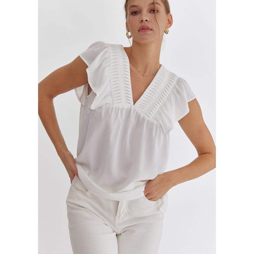 Entro Women's White Sleeveless Top