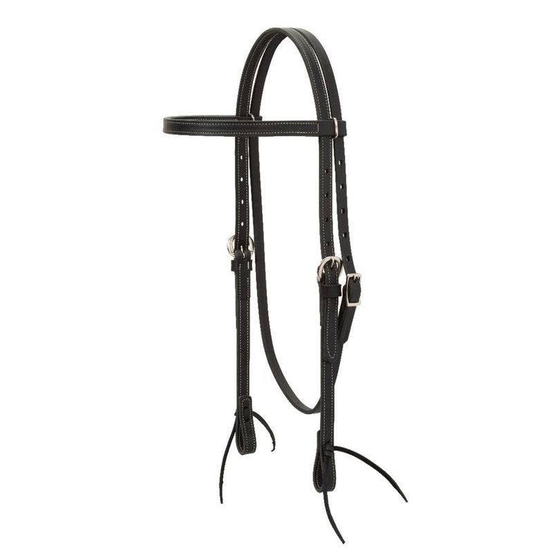 Black Latigo Leather Browband Headstall