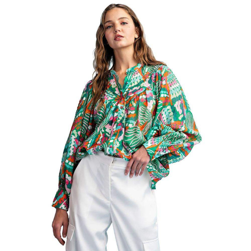 Ee Some Women's Pink Print Blouse