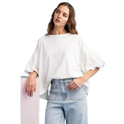 Ee Some Women's Off White Mineral Washed Top