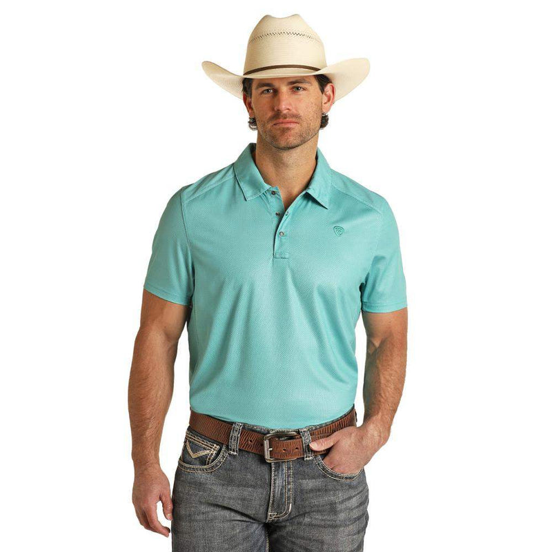Men's Jade Printed Polo