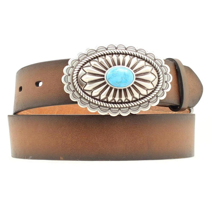 Ariat Women's Brown and Turquoise Buckle Belt