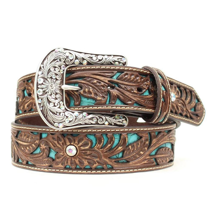 Ariat Women's Turquoise Inlay Brown Belt
