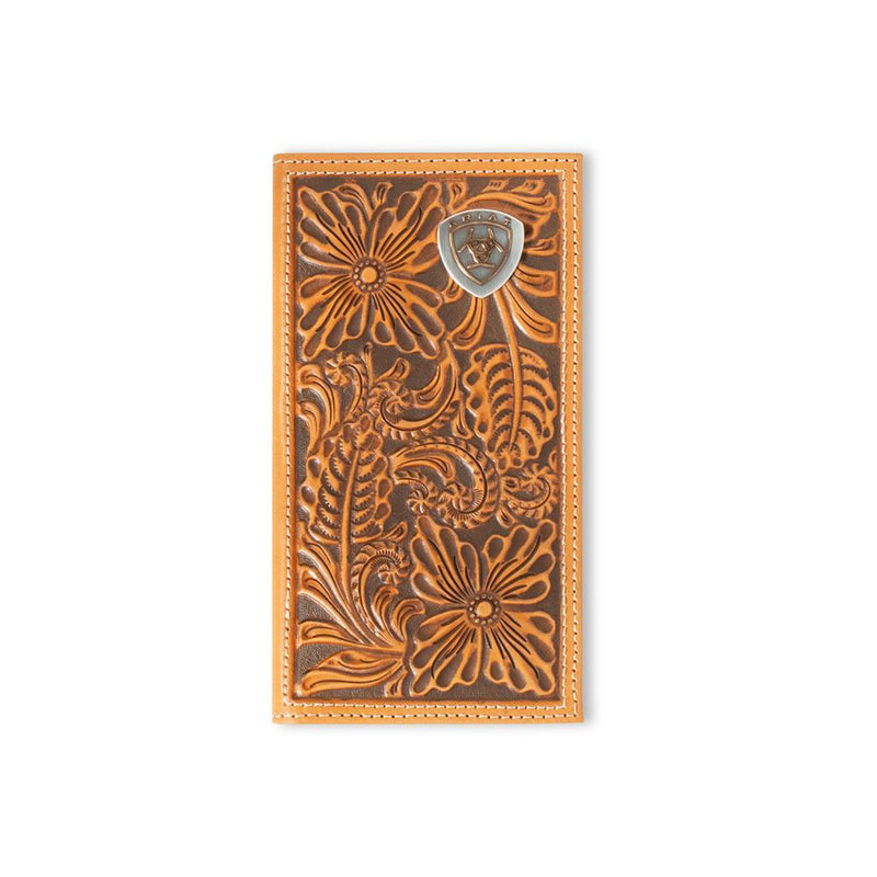 Ariat Men's Rodeo Floral Embossed Logo Wallet