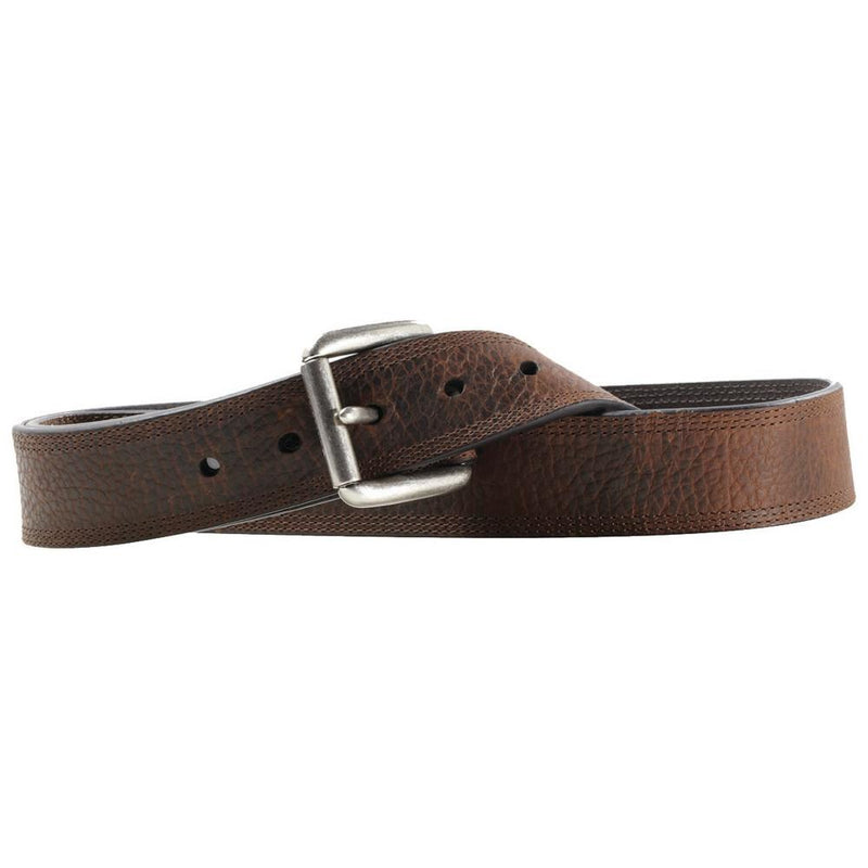 M+F Western Products Mens Work Triple Stitch Brown Belt