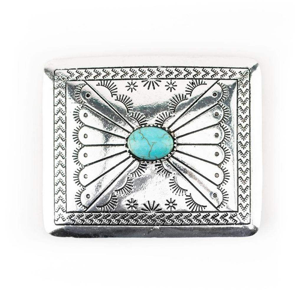 West And Company Burnished Silver Rectangle Buckle