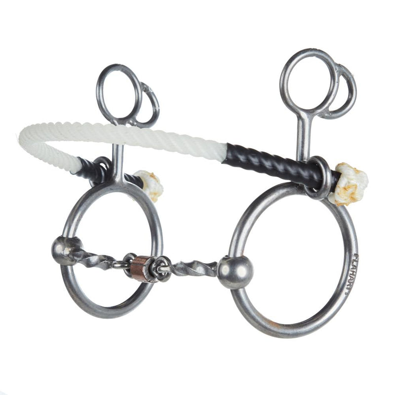 Hallie Combo Twisted Square Copper Roller Dog Bone O Ring Gag Bit