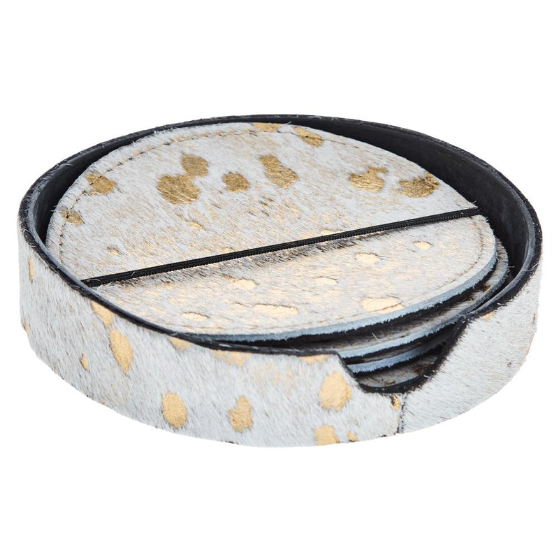 4 Piece Acid Washed Coaster Set