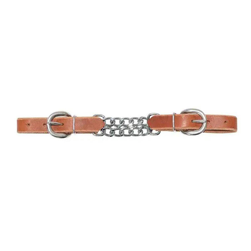 Partrade Trading Corporation 5/8in Harness Leather 3in Double Chain Curb Strap