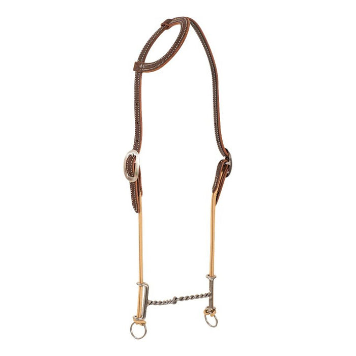 Loomis Single Ear Headstall and Draw Gag Bit with Twisted Wire