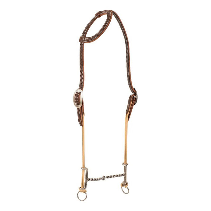 hare Classic Loomis Single Ear Headstall and Draw Gag Bit with