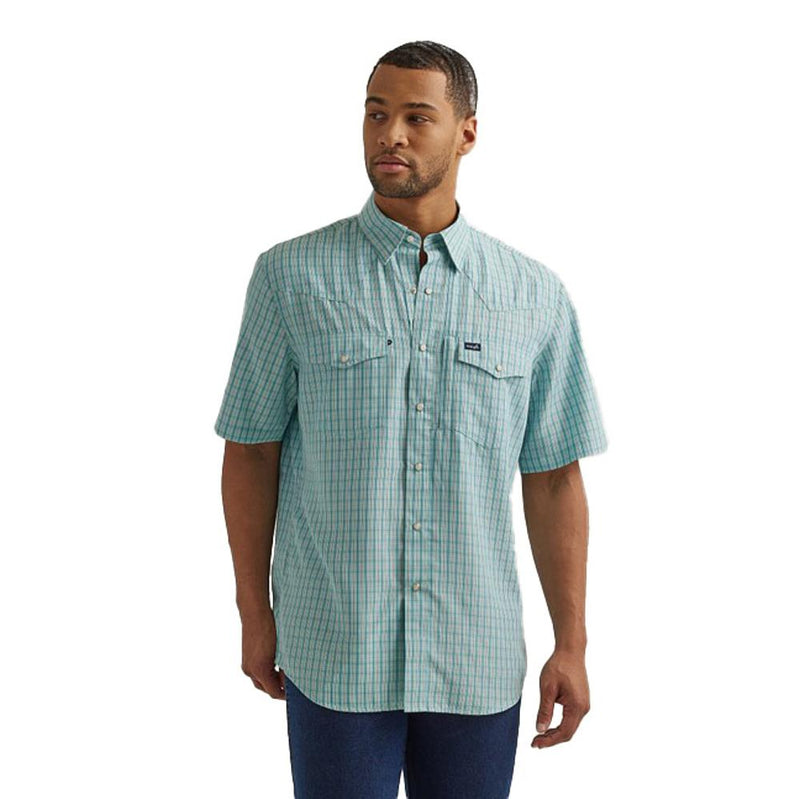 Men's Blue Plaid Performance Shirt