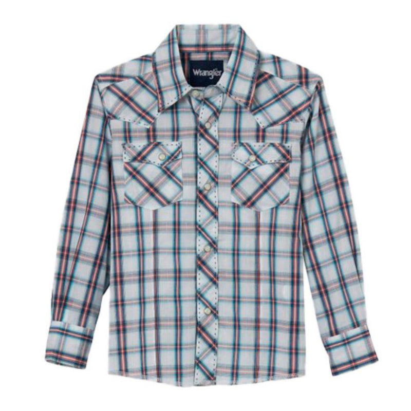 Boy's Multi Plaid Western Snap Shirt