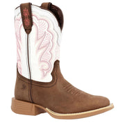 Rebel Pro Kids Trail Brown and White Square Toe Boot