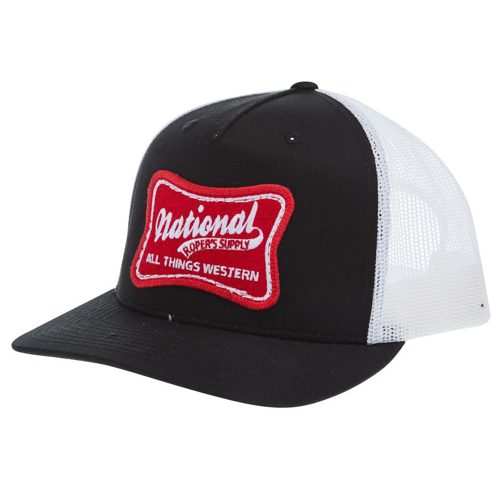 NRS National Ropers Supply Black and White Cap