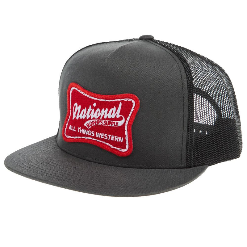 National Ropers Supply Black and Charcoal Cap
