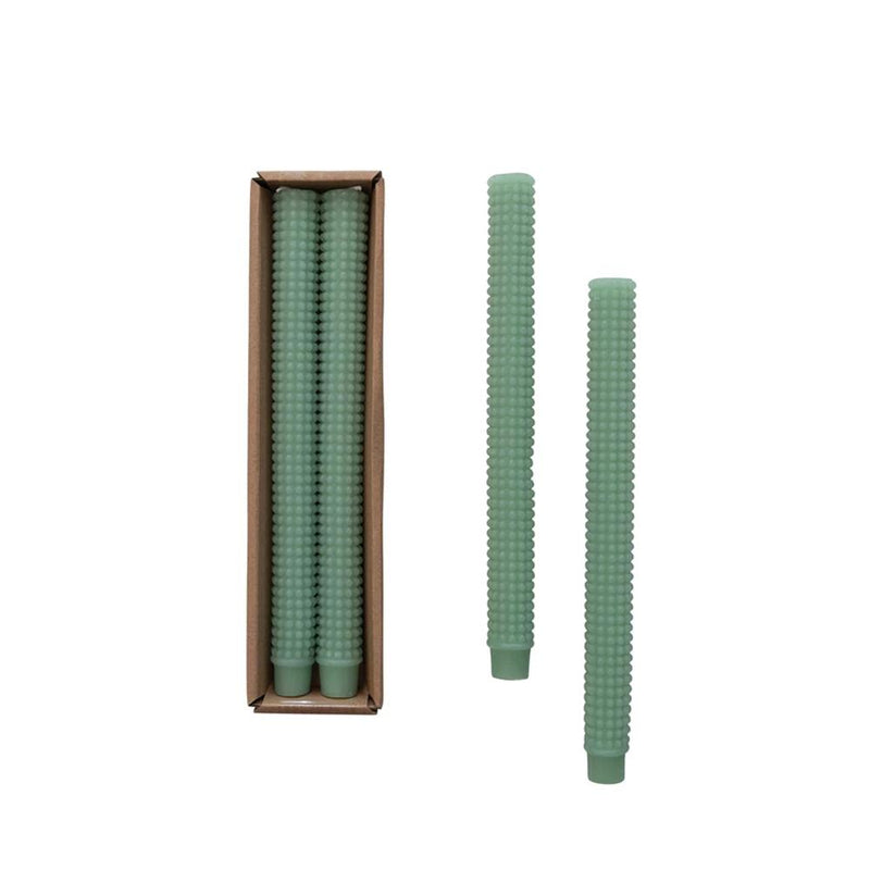 Unscented Hobnail Mint Taper Candle