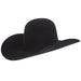 AHC 10X Black 4 1/2" Brim Round Oval Open Crown Felt Hat