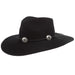 Traveler Black 3 3/4in Brim Concho Band Fashion Hat