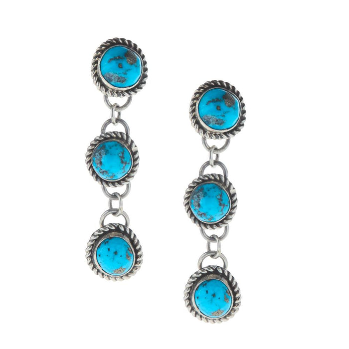 Triple Round Turquoise Dangle Earring