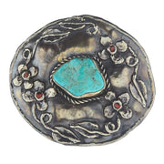 Flower with Turquoise Center Buckle