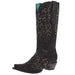 Women`s Black Embroidered with Crystals 13In Top Boot