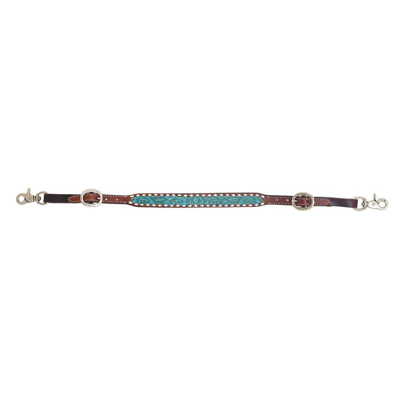 Turquoise Floral Buckstitch Wither Strap